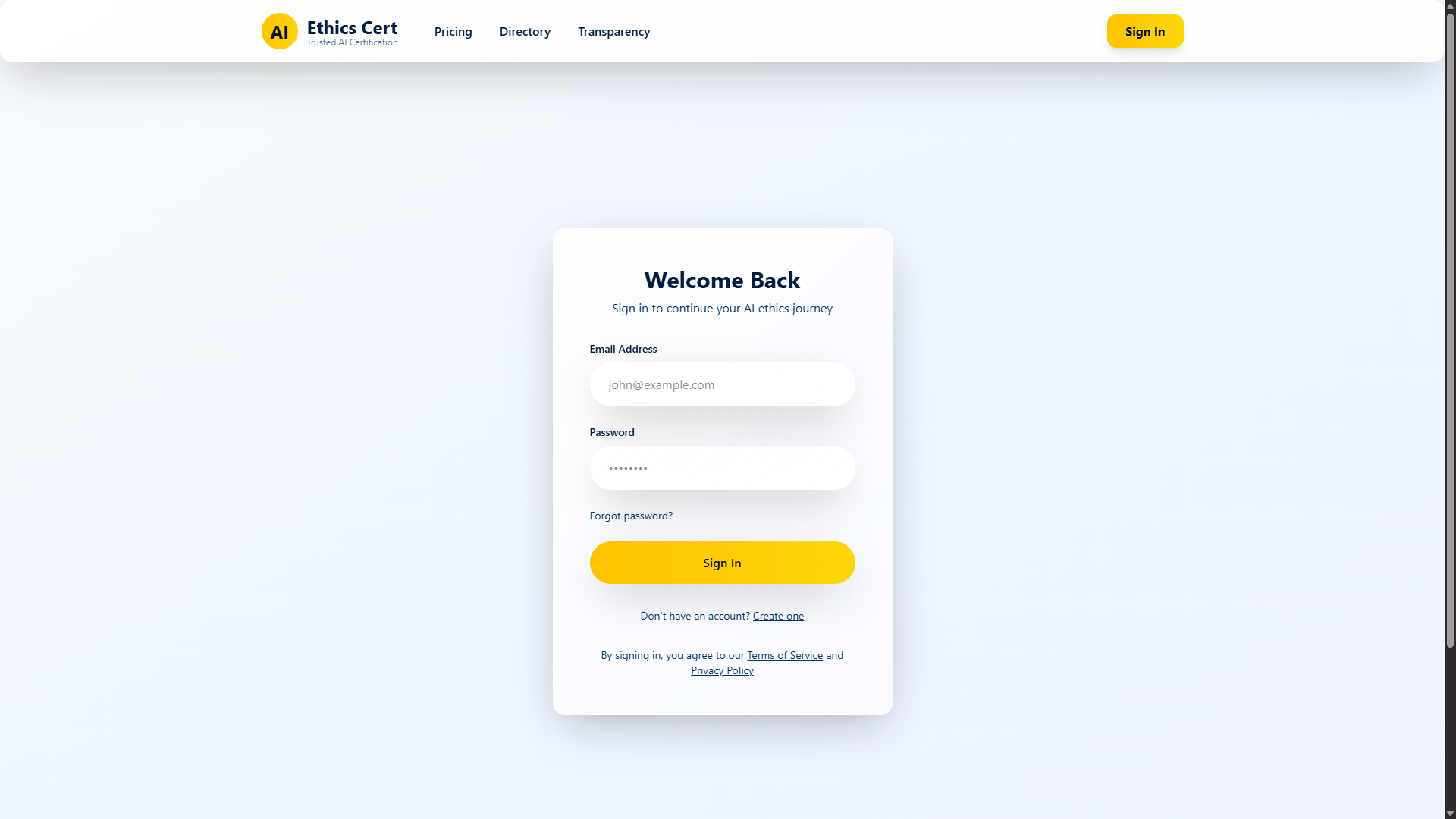 AI Ethics Certification Platform screenshot 2