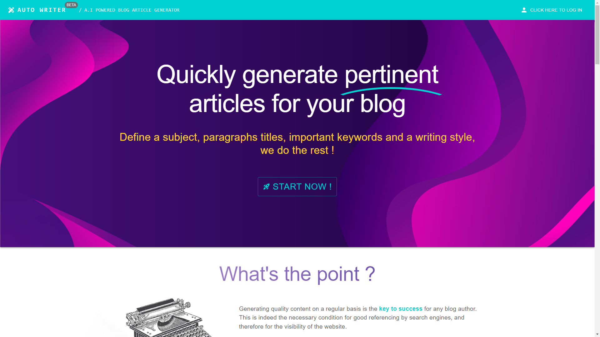 Preview of an AI-powered content tool